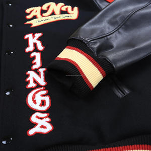 แจ็คเก็ตวาร์ซิตี้สไตล์ไฮสตรีทสุดเทรนดี้สำหรับผู้ชาย ทำจากขนสัตว์ 100% คอตั้ง ปรับแต่งสีและโลโก้ได้ ปักด้วยผ้าเชนิลล์ - Product Image 5