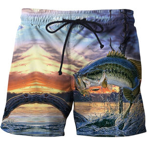 <b>Fishing</b> Shorts <b>Light</b> Weight Quick Dry High Waist Top Quality Sublimated Drawstring Polyester Material Men <b>Fishing</b> Wear Shorts - Product Image 5
