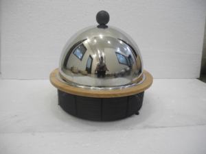 Producto en Oferta: Soporte Decorativo para Servir Cupcakes con Tapa de Vidrio Negro Mármol y Marco de Hierro en Forma Redondeada para Bodas - Product Image 5