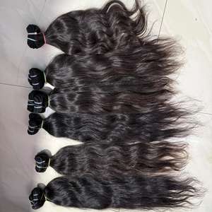 Extensions de Cheveux Humains Indiens Vierges 100% Naturel Bouclés Ondulés Lisse Texture Douce Sans Enchevêtrement Faisceaux Alignés Cuticules Machine - Product Image 5