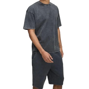 Conjunto de Camiseta de Manga Corta y Pantalones Cortos Estampados para Hombre, 2 Piezas, Chándal Informal Holgado de Primavera, 100% Algodón de Secado Rápido - Product Image 1