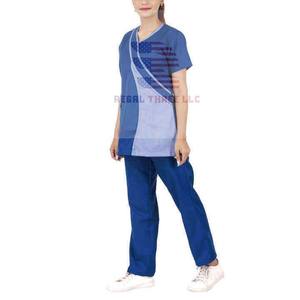 Custom V-Neck Unisex Hospital Scrubs Uniforme Conjuntos Clínica Personal Scrub Uniforme Set - Product Image 2