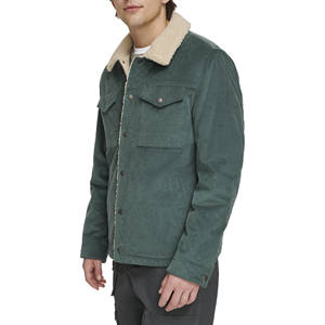 Veste d'hiver en jean matelassé Sherpa pour hommes coupe classique coupe-vent et écologique, respirant, tenue décontractée pour l'extérieur - Product Image 3