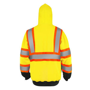 เสื้อฮู้ดผ้าฟลีซคอตตอนแบบซิปสะท้อนแสงสำหรับฤดูใบไม้ผลิ  ขนาดใหญ่พิเศษ ปักลาย  สำหรับชุดทำงาน - Product Image 2