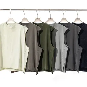 2024 verano 270G Streetwear 100% algodón peso pesado Vintage ácido lavado camiseta sin mangas