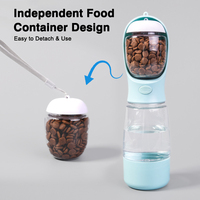 Bouteille d'eau portable pour chien avec conteneur pour nourriture, distributeur de sacs à excréments, anti-fuite, pour les promenades, la randonnée et les activités de plein air