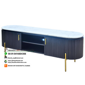 Soporte de TV europeo moderno de madera maciza con almacenamiento personalizable Color y tamaño Ecológico Durable Muebles de sala de estar - Product Image 1