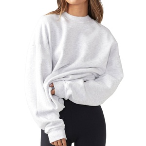 Custom Winter Oversized Embroidered Eco-Friendly Front Women Heavyweight Woven Embossed Crewneck Batwing Sleeve Streetwear - Product Image 1