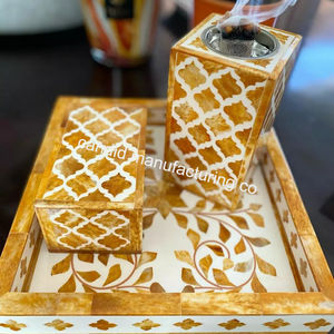Ensemble cadeau Ramadan Brûleur d'encens électrique Bakhoor avec incrustation d'os traditionnelle Vadrouille Matériau en bois de conception arabe traditionnelle - Product Image 3