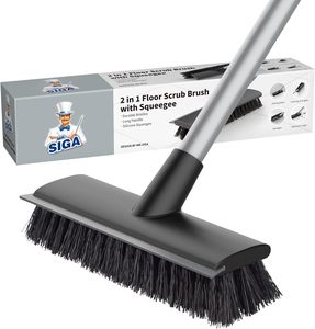 MR.SIGA Floor <b>Scrub</b> <b>Brush</b> with Long Handle for Cleaning Bathroom, Size: 8.7 x 48.4 inch - Product Image 1