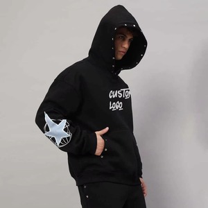 Conjunto de chándal personalizado de 100% algodón para hombre, sudadera en blanco con etiqueta privada impresa con Sudadera con capucha para chándal de invierno - Product Image 6