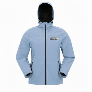 Chaqueta Softshell Unisex 100% Poliéster, Cortavientos, con Capucha, Cremallera, Impermeable, Antibacteriana, Ligera, para Senderismo, Viajes y Deportes al Aire Libre - Product Image 1