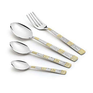 Eco-Friendly Stainless Steel 4 Pcs Flatware <b>Set</b> Silver Plated Modern American Style for Weddings and <b>Travel</b> - Product Image 1