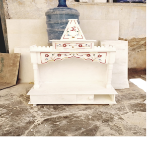 Templo de mármol hecho a medida con incrustación, ideal para tiendas de decoración del hogar y para diseñadores de interiores en borde de color rojo - Product Image 6