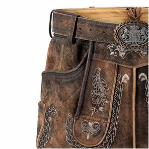 Confortable Short bavarois allemand Lederhosen pour hommes Fournisseur Premium Mens Oktoberfest Bavarian Outfit Shorts en cuir - Product Image 5