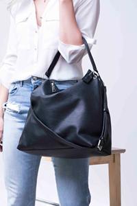 Personalized Leather Crossbody <b>Bag</b> Hobo Black Hobo Hobo Handbag Personalized Messenger <b>Slouchy</b> LHB-0018 - Product Image 4