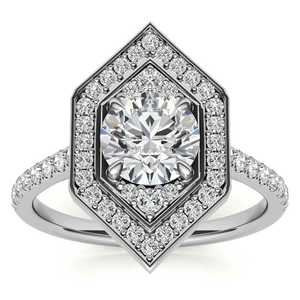 Impresionante anillo de plata 925 con diamantes de laboratorio marquise holandeses engastados en bisel y halo, ideal para regalo. - Product Image 1