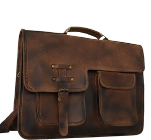 Personalized Leather Laptop Messenger <b>Briefcase</b> Men, Monogram Cross Body Computer Sling Gifts for Him Leather <b>Briefcase</b> Man - Product Image 1