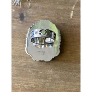 Southwest Handmade Mohave <b>Turquoise</b> Sterling Silver Adjustable Boho <b>Ring</b> - Product Image 5