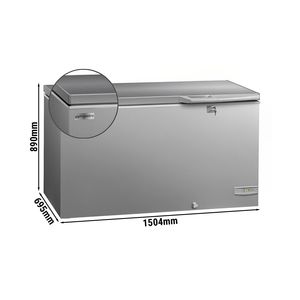 Congélateur coffre commercial - 1504x695mm - 388 L - Couvercle en acier inoxydable - incl. Grille de séparation - Pour le Royaume-Uni - Product Image 2