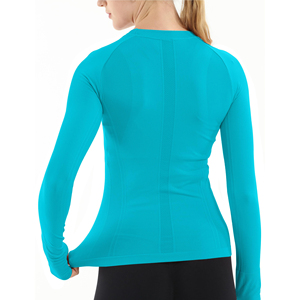 Haut de yoga à manches longues, respirant, avec trou pour le pouce, pour la course, la gym, l'entraînement, léger et performant - Product Image 2