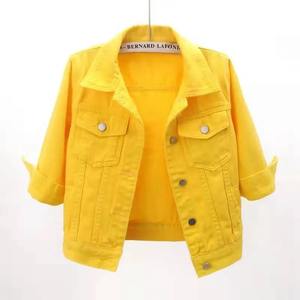 <b>Women</b> Denim Jacket Spring Autumn Short Coat <b>Pink</b> Jean Jackets Casual <b>Tops</b> Purple Yellow Purple Blue Loose <b>Tops</b> Lady Outerwear - Product Image 4