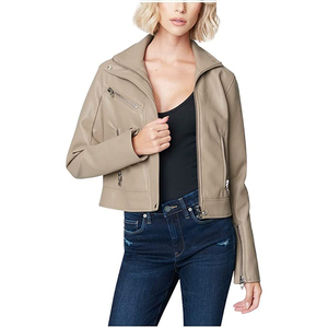 Derniers produits les plus vendus Vestes en cuir coupe ajustée pour femmes en hiver Veste en cuir pour femmes au design personnalisé - Product Image 4