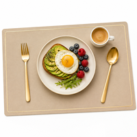Grandes sets de table rectangulaires en cuir PU gris, imperméables, essuyables et lavables, pour la maison, la cuisine, les fêtes et les restaurants