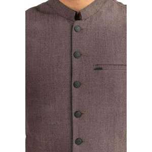 Chaleco Formal para Hombre Color Moka, Chaleco de Poliéster y Cuero con Decoración de Botones, Logotipo Personalizado, Uso en Exteriores de Verano - Product Image 4