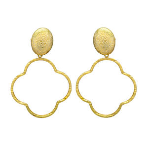 New Arrival Golden Stud Gold Plated Drop Earring, Party Wear Handmade Earring Set - Product Image 1