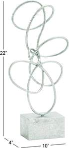 Fabriqué à la main moderne minimaliste abstrait nordique Design Triangle boucle argent plaqué aluminium coulé métal décor à la maison Sculpture - Product Image 6