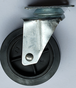 Roulettes industrielles robustes en caoutchouc élastique noir de 3 pouces, plaquées zinc, fixées ou pivotantes, pour chariot en fer, capacité 50-150 kg - Product Image 2