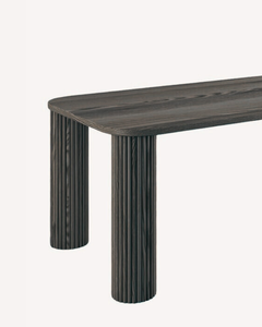 โต๊ะทานอาหารทำจากไม้สี่เหลี่ยมผืนผ้าดีไซน์ขาทรงกระบอกมีเอกลักษณ์สำหรับเฟอร์นิเจอร์ในบ้านและร้านอาหารของโรงแรม - Product Image 3