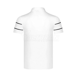 เสื้อโปโลแขนสั้นสำหรับผู้ชายพิมพ์ลายโลโก้100% ผ้าฝ้ายระบายอากาศได้ดีถักลาย - Product Image 2