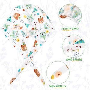 Nueva moda tamaño personalizado enfermería etiqueta privada personalizada estiramiento Scrub sombrero impreso Hospital Scrub sombrero mejor médico enfermera sombrero - Product Image 5