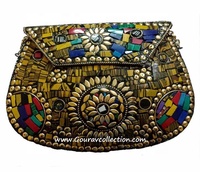 Meilleur prix GC-BG-514 métal mosaïque travail bandoulière pochette sac à main dame Rock Style pour travail fête indien exportateur mode élégant