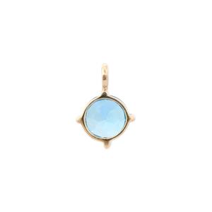 Colgante de piedras preciosas redondas de Topacio azul Natural para hombre y mujer, joyería minimalista, oro amarillo sólido de 14k, colgante único hecho a mano - Product Image 4