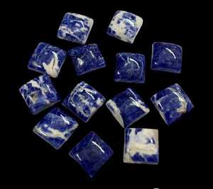30 pièces sodalite naturelle polie en vrac pierre précieuse cabochon de forme carrée 8mm à 30mm pour la fabrication de bijoux - Product Image 3
