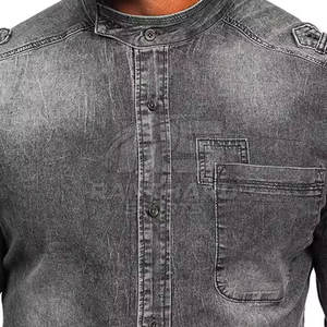 เสื้อยีนส์ผ้าคอตตอนเนื้อนุ่มสำหรับผู้ชายเสื้อเชิ้ตลำลองใส่ได้ทุกวันเสื้อยีนส์แฟชั่นแนวสตรีทแบบสลิมฟิต - Product Image 5