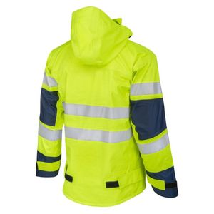 Chaquetas de trabajo de seguridad resistentes a la intemperie con tiras de alta visibilidad para equipos de trabajadores de carreteras fabricados en Pakistán. - Product Image 2