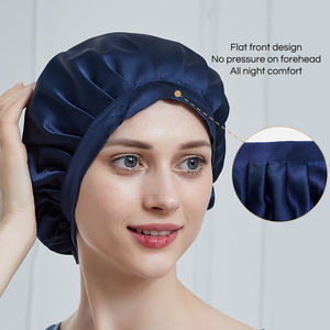 Vente en gros 100% soie de mûrier femme Turban bonnet de couchage Logo personnalisé enveloppes à bord réglable <span class=keywords><strong>avec</strong></span> poignée à cordon usage quotidien adultes - Product Image 2