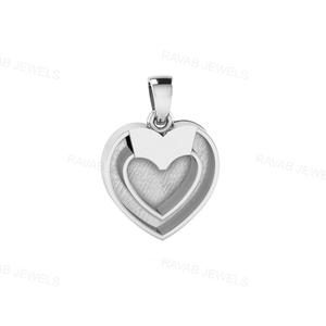 Top qualité résine cendres élégant coeur Design breloque brillant Double coeur forme Simple pendentif solide 925 bijoux en argent Sterling - Product Image 3