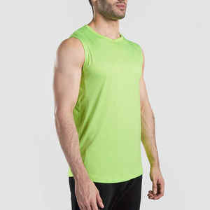 Débardeur de sport pour homme personnalisé, col en V, respirant, séchage rapide, écologique, pour la salle de sport, le yoga, l'entraînement, avec service OEM - Product Image 5