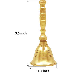 Cloche à main en laiton cloches à main polies dorées pour l'église du temple et autres maisons de prière disponibles à bas taux - Product Image 6
