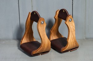 Étriers de course de chevaux personnalisés de qualité supérieure Anglais en bois Western Wood Leather Safety First! Équipement d'équitation - Product Image 4