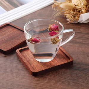 Posavasos de madera de acacia al por mayor, personalizados, redondos, de corcho epoxi, de bambú macizo, con logotipo de resina, para té, café y bebidas. - Product Image 4