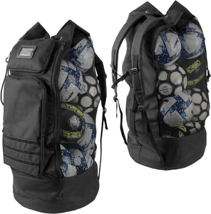 Sac de balle d'équipement de maille de basket-ball robuste avec bandoulière avec poches avant pour les accessoires de sport d'entraînement - Product Image 1