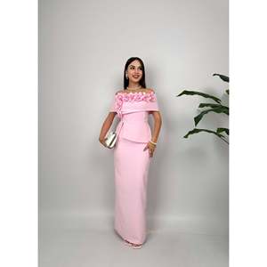 Vestido Largo Floral con Cuello Barco Blanco missJANELL para Mujer, Elegante Vestido Largo de Mezcla de Poliéster y Elastano, Ropa de Noche Hecha en Turquía - Product Image 5