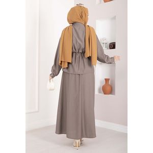 Conjunto de 2 Piezas Estilo Club Casual: Falda con Cintura Decorada con Piedras y Estampado de Leopardo en Color Visón, Tallas XS a XL - Product Image 4