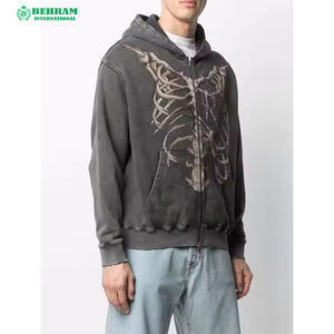 Sweat-shirt à capuche unisexe de haute qualité en molleton 100% coton, respirant, à séchage rapide, pour l'hiver, style streetwear - Product Image 5